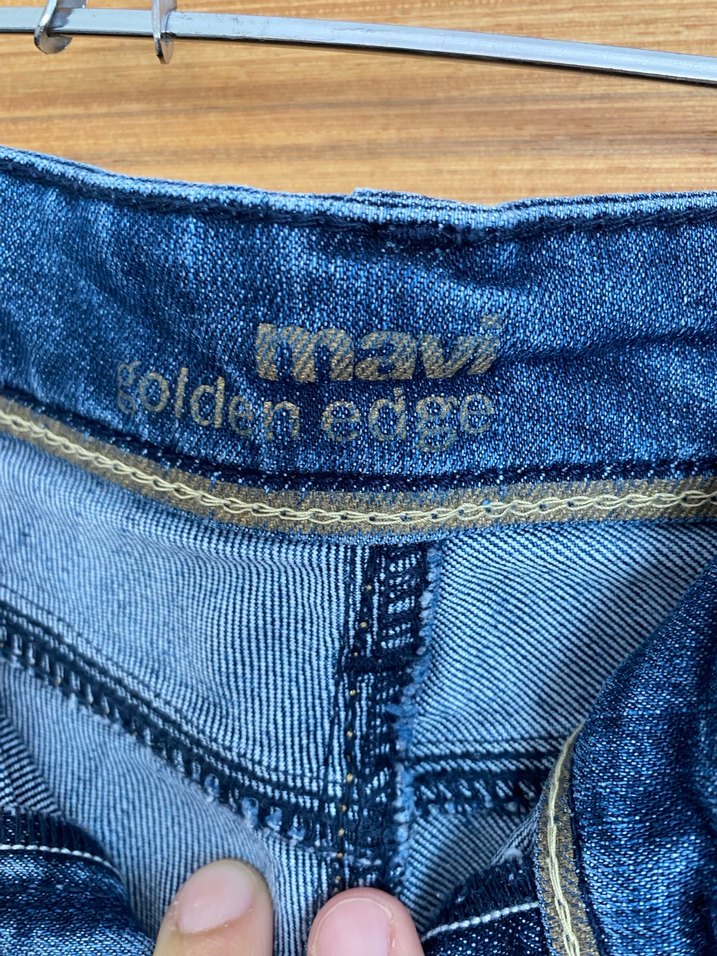 Mavi Bol Kesim Midi Denim Kadın Pantolon - Görsel 3