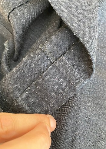 Kadın Lacivert Pilili Kumaş Pantolon - Görsel 5