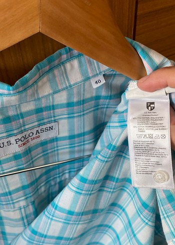 Turkuaz Düğmeli Uzun Kollu Bayan Gömlek - Görsel 5