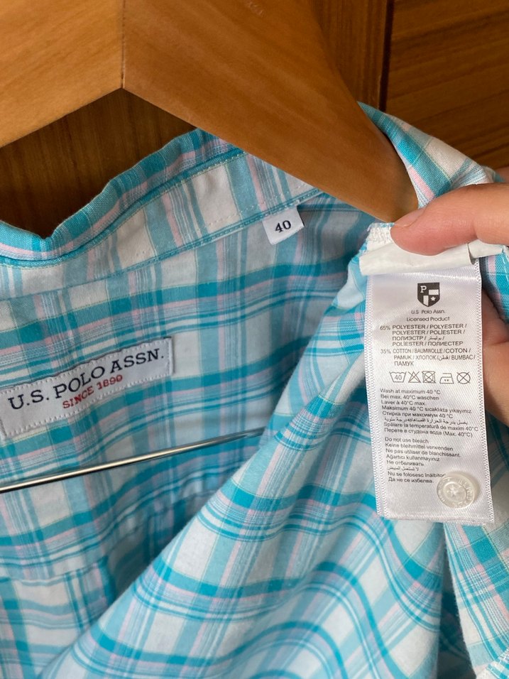 Turkuaz Düğmeli Uzun Kollu Bayan Gömlek - Görsel 5