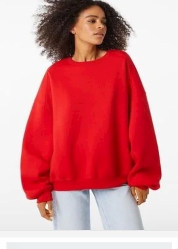 Kırmızı Salaş Kadın Sweatshirt