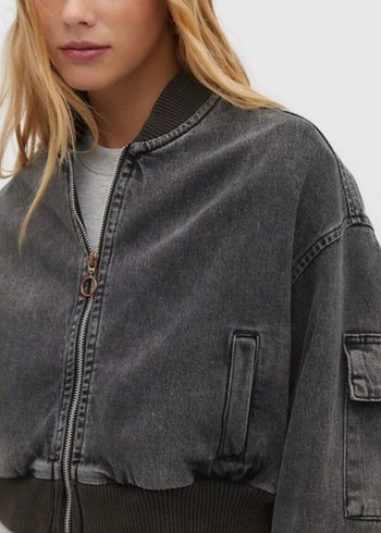 m Beden Stradivarius Kadın Denim Bomber Ceket