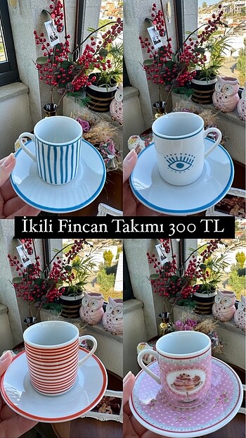İkili kahve fincan takımı