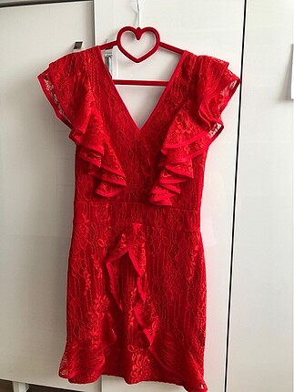 Kırmızı koton elbise