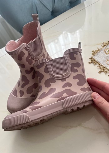 Leopar Desenli Pembe Kız Çocuk Yağmur Botu - Görsel 2
