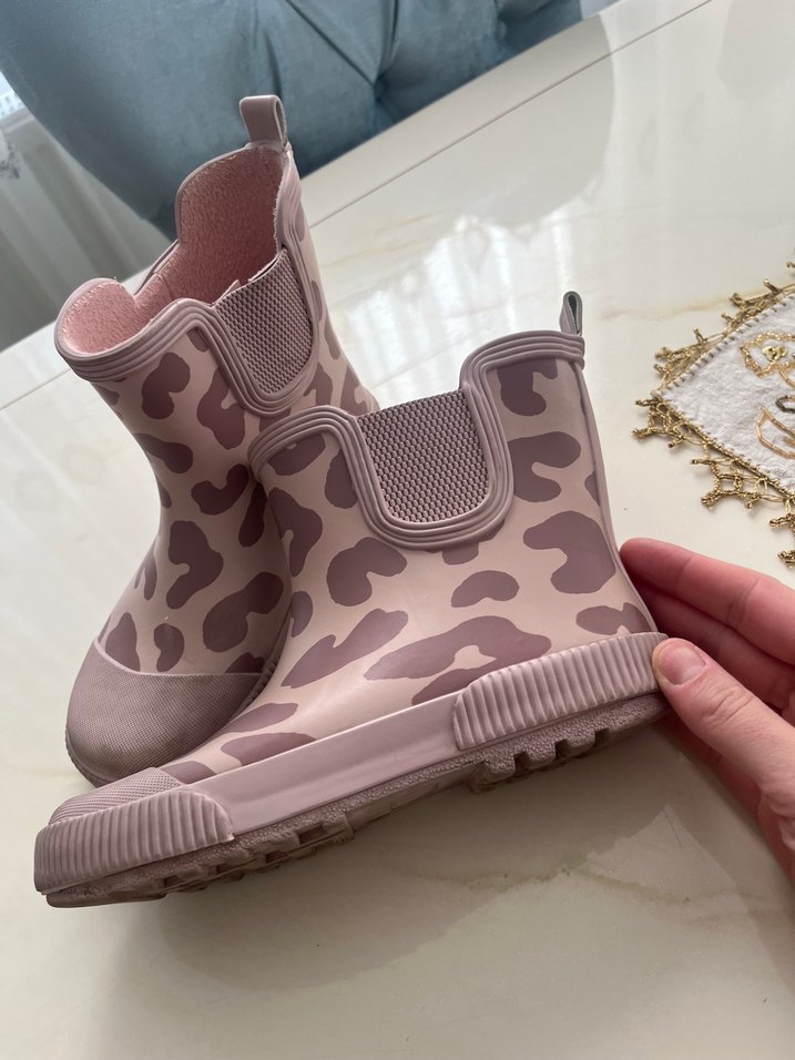 Leopar Desenli Pembe Kız Çocuk Yağmur Botu - Görsel 2