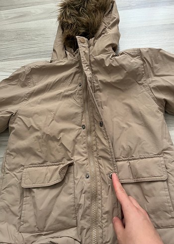 Kürklü Kapüşonlu mont - Görsel 5