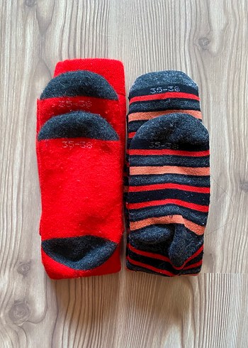 Erkek Çocuk Çizgili Kırmızı Çorap Seti - Görsel 3