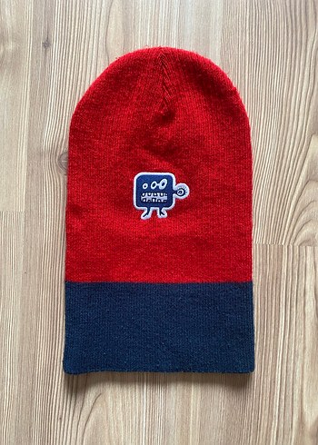 Kırmızı Lacivert Örgü çocuk şapkası - Görsel 2