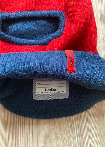 Kırmızı Lacivert Örgü çocuk şapkası - Görsel 3