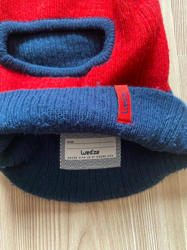 Kırmızı Lacivert Örgü çocuk şapkası - Görsel 3
