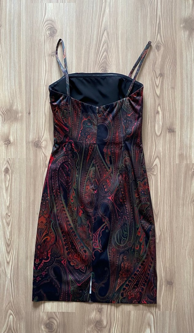 İnce Askılı Drapeli Bohem Kısa Elbise - Görsel 2