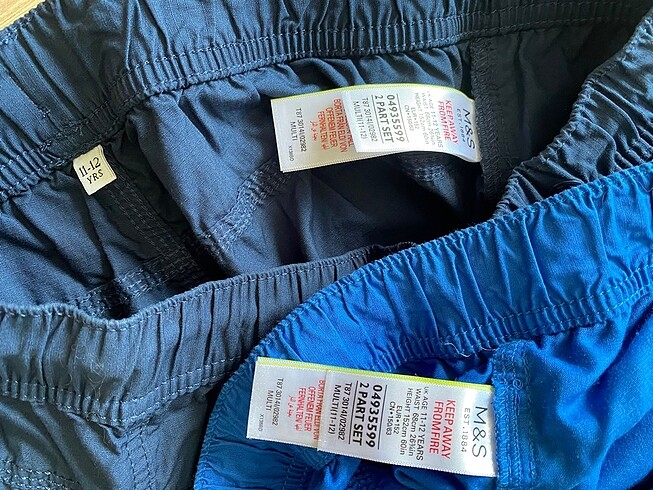 11-12 Yaş Beden Marks&Spencer orijinal 2 adet şort sıfır ürün