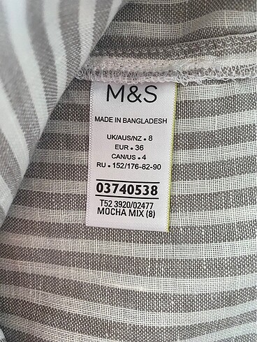 s Beden Marks&Spencer orijinal çizgili bluz S bedeni