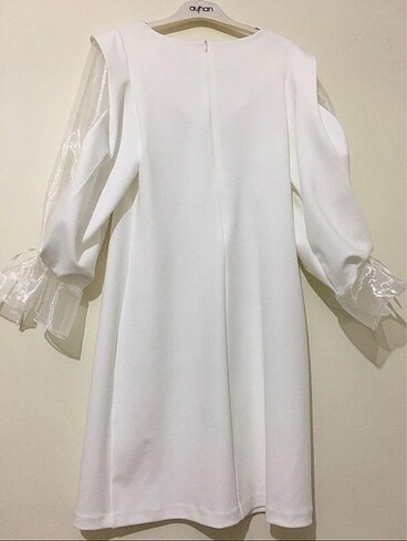 s Beden beyaz Renk Organze kol beyaz elbise
