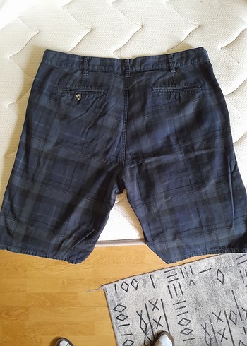 Lacivert ekose Erkek rahat bermuda şort - Görsel 2