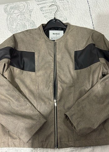Erkek Deri Biker Mont Fermuarlı