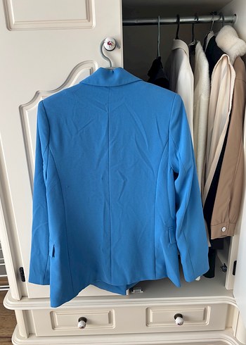 Zara Düğmeli Mavi Kadın Blazer Ceket