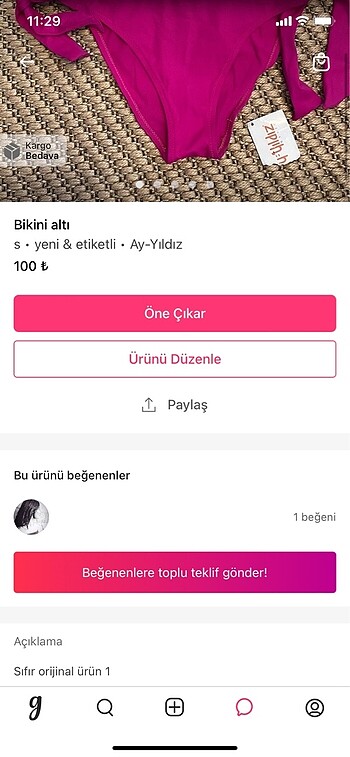 s Beden Bikini üstü