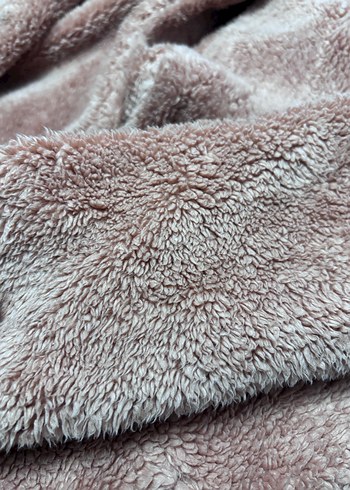 38 Beden pembe Renk Pembe Midi Peluş Kadın Kaban