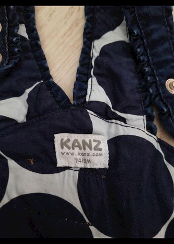 6-9 Ay Beden lacivert Renk Kanz marka hic giyilmemiş Kız Çocuk Lacivert Denim Tulum