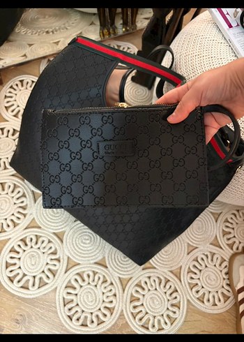 Siyah Deri Gucci Kadın large boy Omuz Çantası ithal üründür - Görsel 3