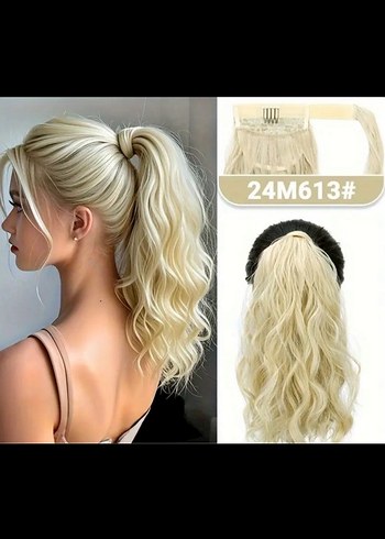 Bej Elastik Dalgalı Sentetik Saç Tokası - Görsel 3