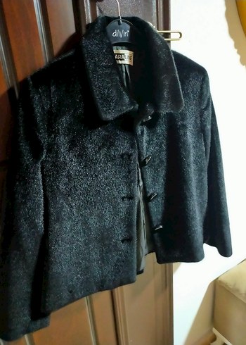 Düğmeli Siyah Midi Kadın Kaban - Görsel 2