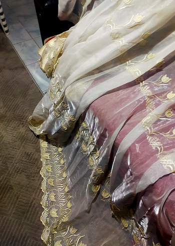 Nakışlı Beyaz Tül Perde - Görsel 5