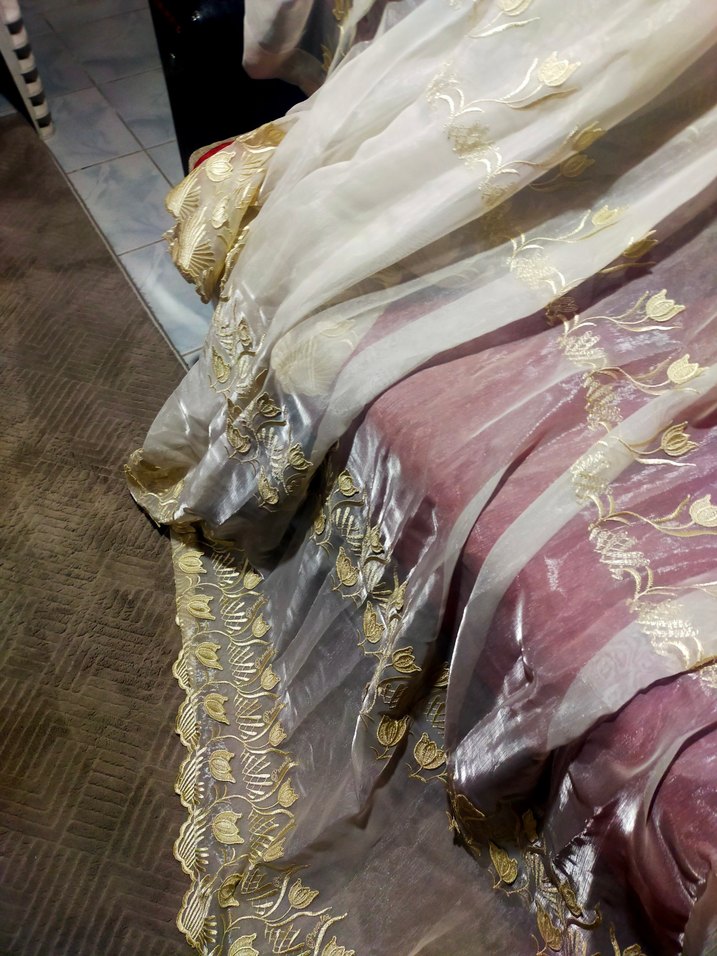 Nakışlı Beyaz Tül Perde - Görsel 5