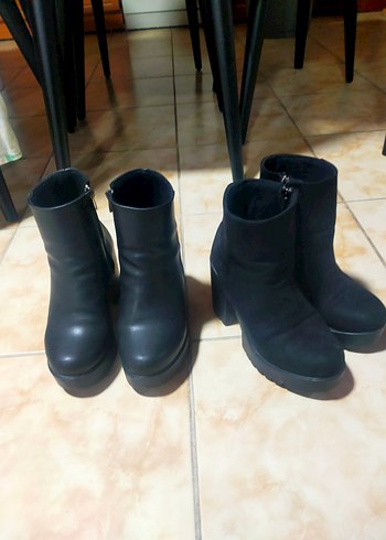 Siyah Deri Kadın Topuklu Bot - Görsel 5