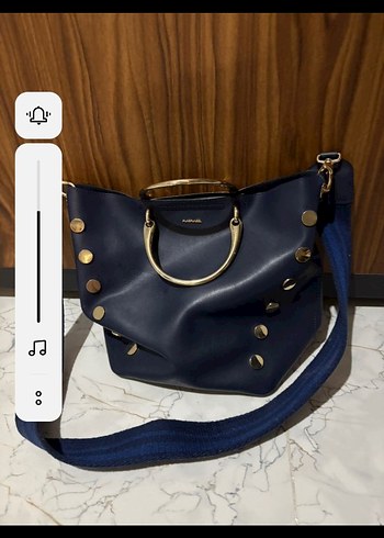 Lacivert Deri Kadın Omuz Çantası - Görsel 2