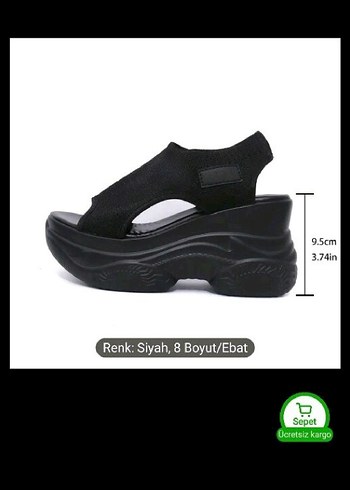 Siyah Rugan Dolgu Topuklu Kadın Sandalet - Görsel 2