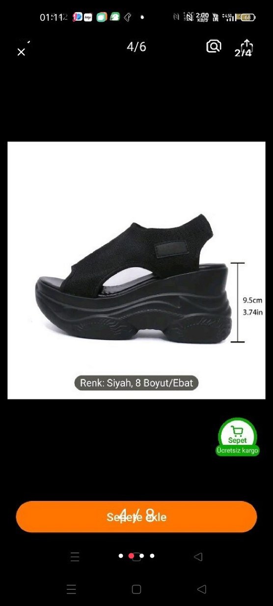 Siyah Rugan Dolgu Topuklu Kadın Sandalet - Görsel 2