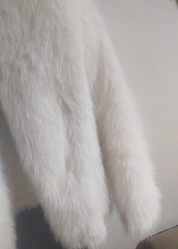 Beyaz Kürk Detaylı Midi Kadın Ceket - Görsel 3