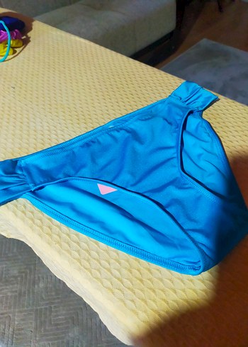 Mavi Fermuarlı Strappy Bikini Altı