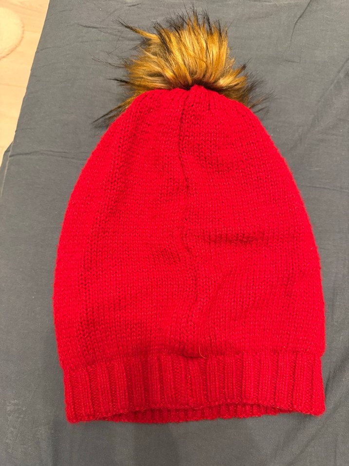 Kırmızı Örgü Kadın Bere - Görsel 2