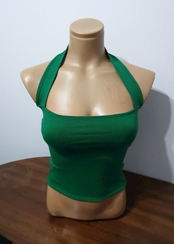 Siyah Halter Yaka İnce Askılı Kadın Atlet - Görsel 5