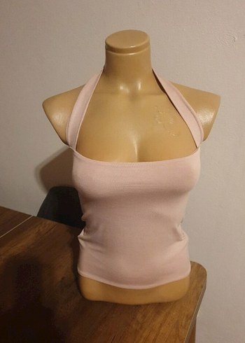 Siyah Halter Yaka İnce Askılı Kadın Atlet - Görsel 6