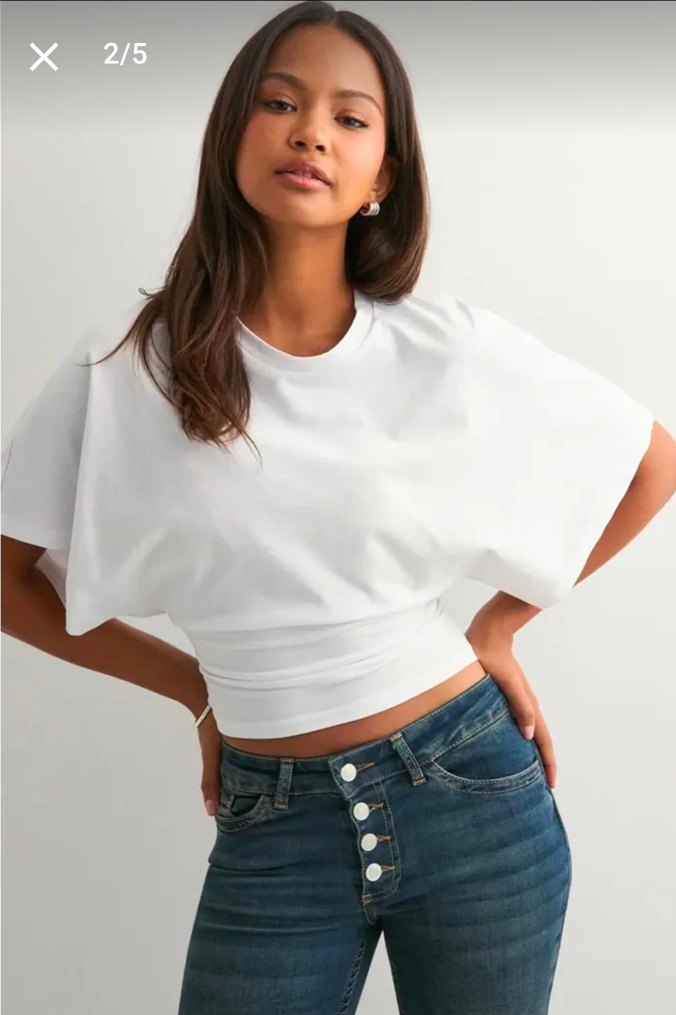 Siyah Oversize Kısa Kollu Tişört - Görsel 2