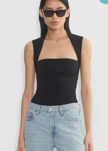 Siyah Kadın Crop Top