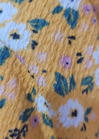 bershka Sarı Çiçekli  Elbise - Görsel 4