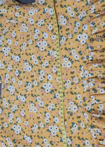 bershka Sarı Çiçekli  Elbise - Görsel 6