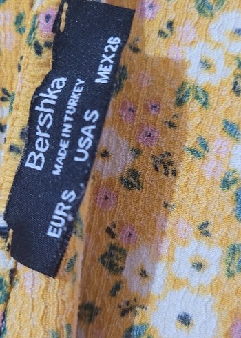 bershka Sarı Çiçekli  Elbise - Görsel 3