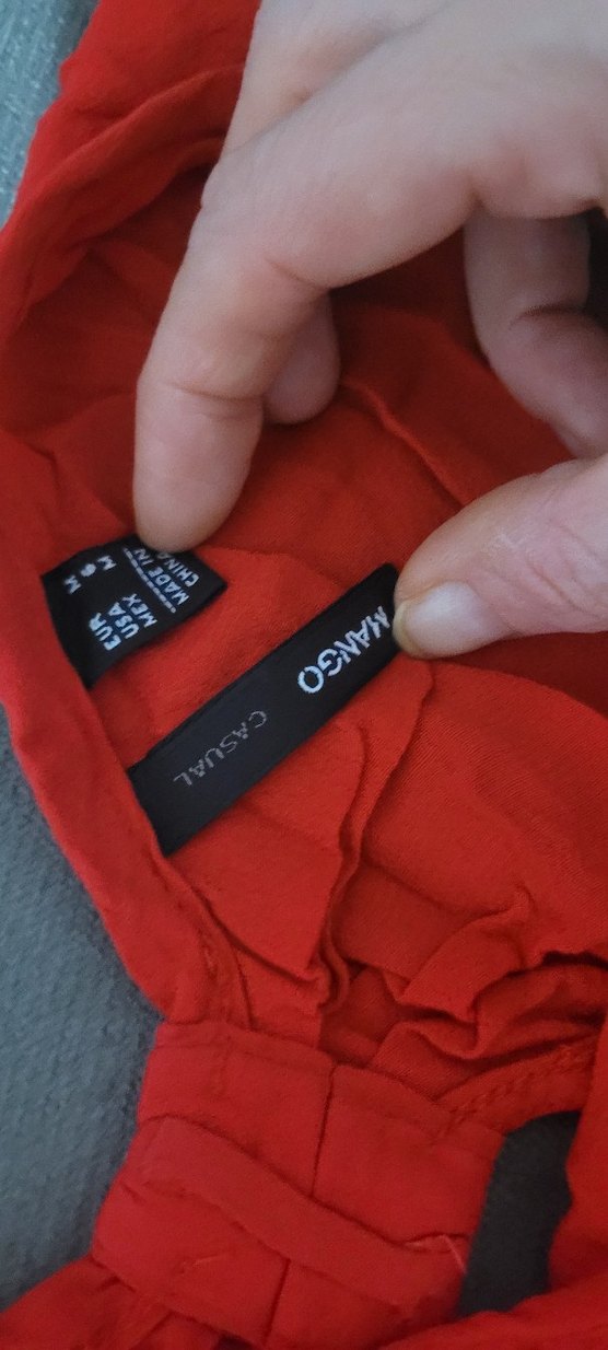 mangk Kırmızı Kolsuz V Yaka Midi Keten - Görsel 4