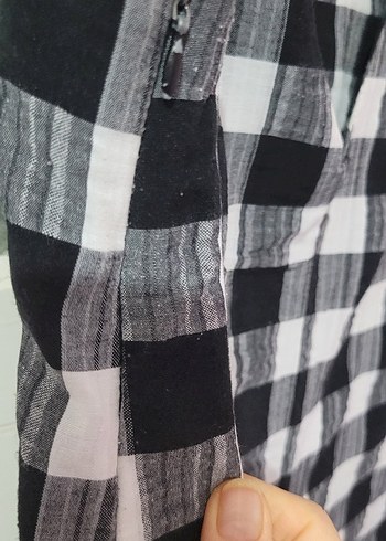 trendyolGri Ekose Desenli V Yaka Hamile Tulum - Görsel 3