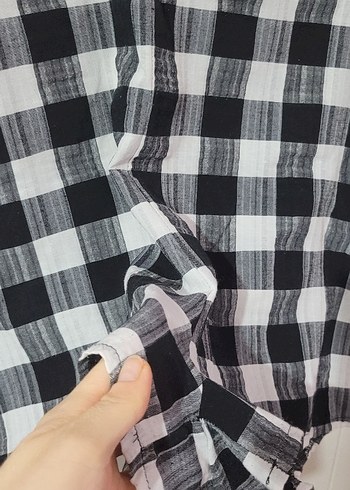 trendyolGri Ekose Desenli V Yaka Hamile Tulum - Görsel 2