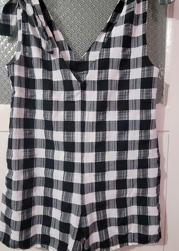 trendyolGri Ekose Desenli V Yaka Hamile Tulum - Görsel 4