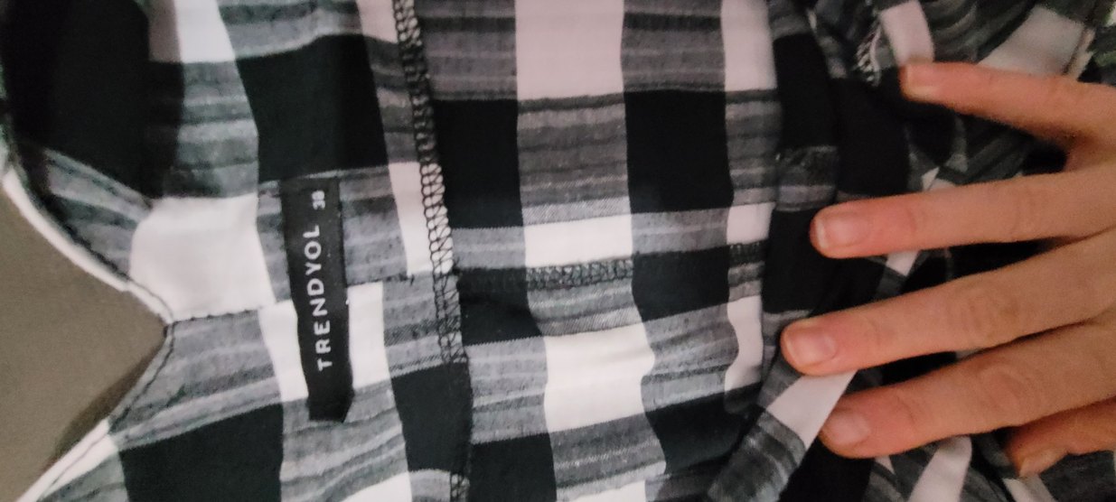 trendyolGri Ekose Desenli V Yaka Hamile Tulum - Görsel 5