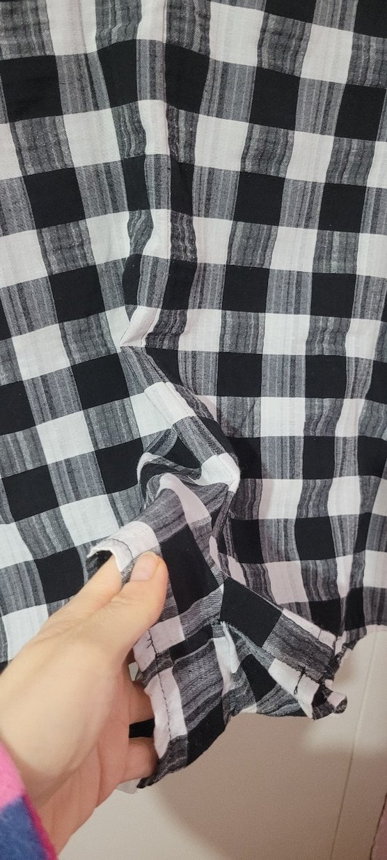 trendyolGri Ekose Desenli V Yaka Hamile Tulum - Görsel 2